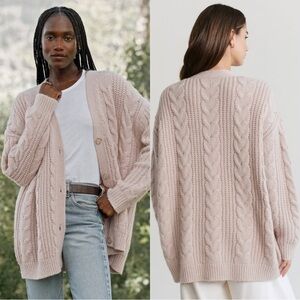 JENNI KAYNE Cable Fisherman Cocoon Cardigan Size XL